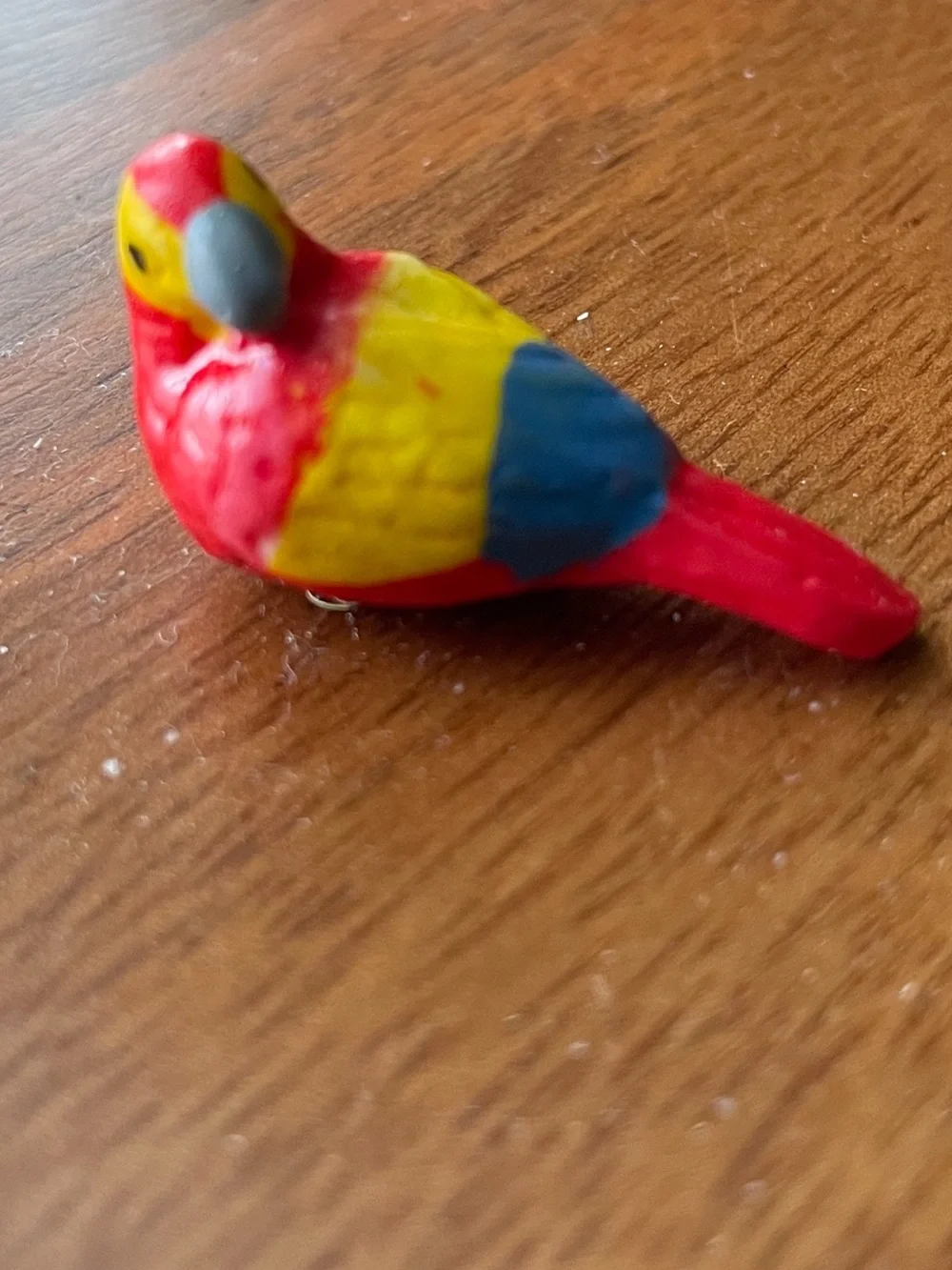 Colorful Ceramic Parrot Jewelry Trinket Box - with Baby Parrot. 🦜